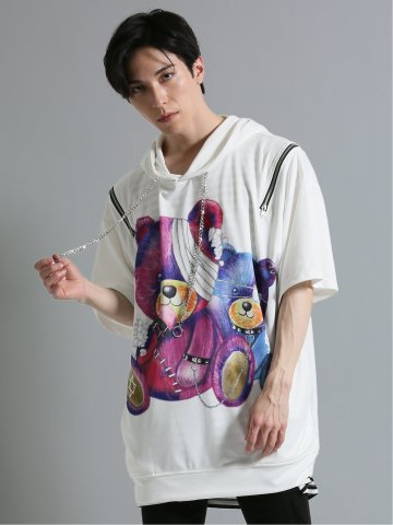 SD×PSYCHONATION 半袖BIGプルパーカー+タンク アンサンブル