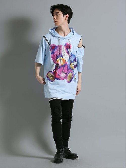 SD×PSYCHONATION 半袖BIGプルパーカー+タンク アンサンブル