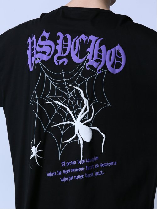 SD×PSYCHONATION チェーン付き スパイダー クルー半袖Tシャツ