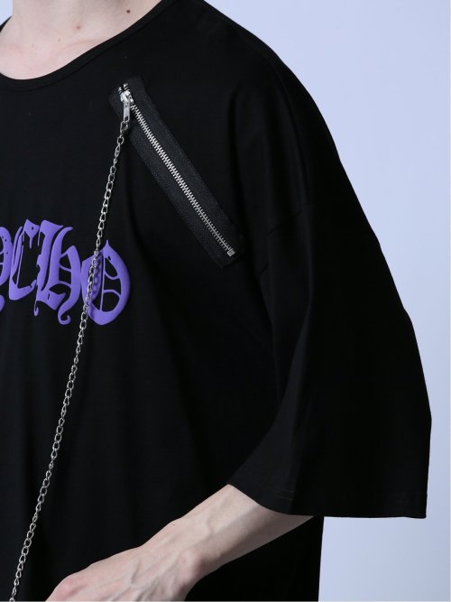 SD×PSYCHONATION チェーン付き スパイダー クルー半袖Tシャツ