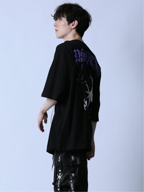 SD×PSYCHONATION チェーン付き スパイダー クルー半袖Tシャツ