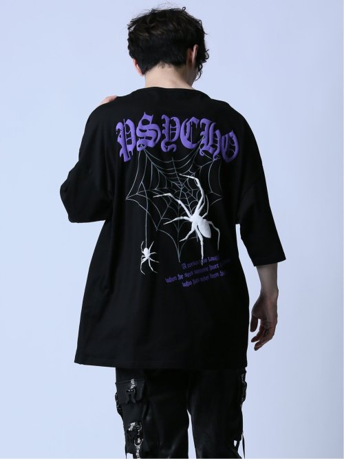SD×PSYCHONATION チェーン付き スパイダー クルー半袖Tシャツ