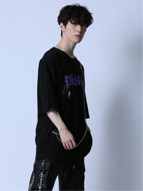SD×PSYCHONATION チェーン付き スパイダー クルー半袖Tシャツ