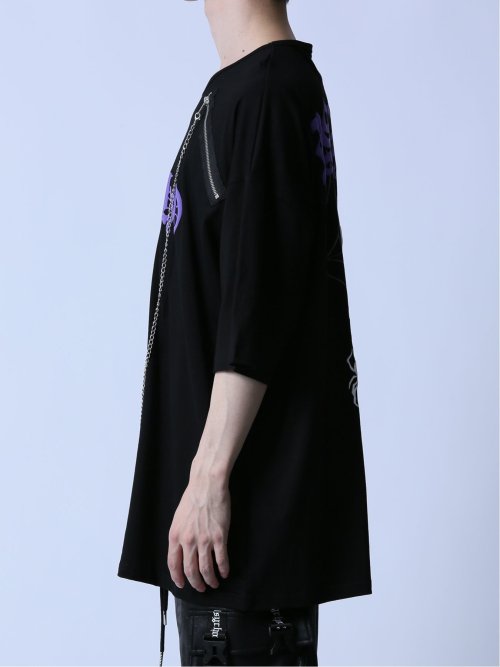 SD×PSYCHONATION チェーン付き スパイダー クルー半袖Tシャツ