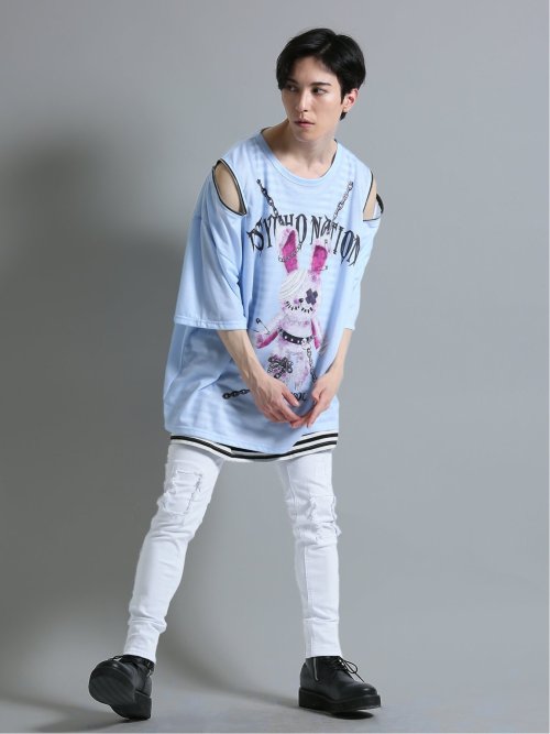 SD×PSYCHONATION 半袖BIGＴシャツ+タンク アンサンブル