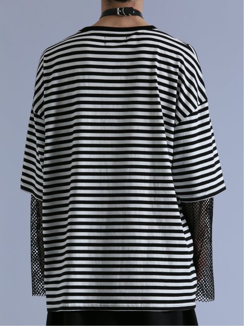 SD×PSYCHONATION フェイクレイヤード メッシュ クルー長袖BIGTシャツ