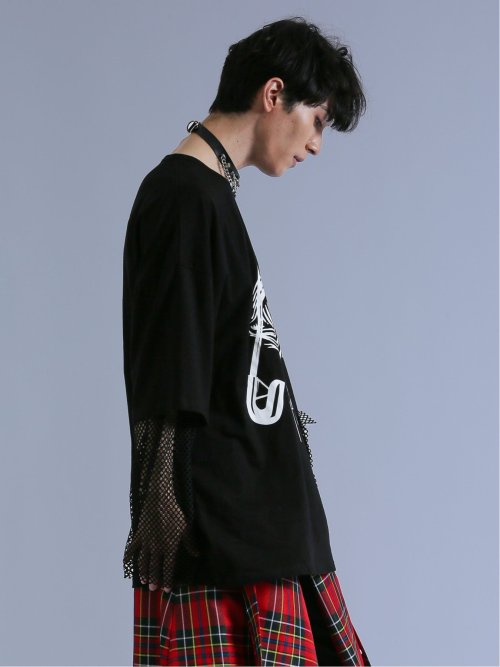 SD×PSYCHONATION フェイクレイヤード メッシュ クルー長袖BIGT