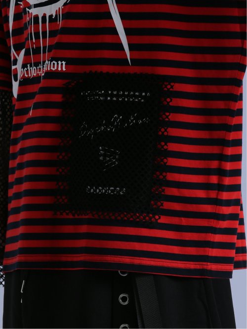 SD×PSYCHONATION フェイクレイヤード メッシュ クルー長袖BIGTシャツ