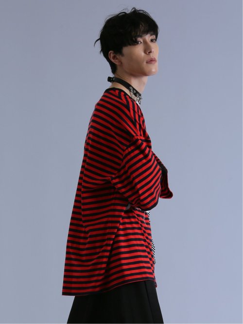 SD×PSYCHONATION フェイクレイヤード メッシュ クルー長袖BIGTシャツ