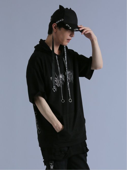 SD×PSYCHONATION 半袖BIGプルパーカー+タンク アンサンブル