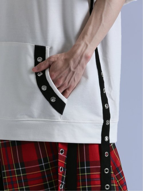 SD×PSYCHONATION ハトメアイコン 半袖BIGプルパーカー