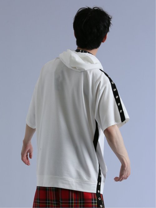 SD×PSYCHONATION ハトメアイコン 半袖BIGプルパーカー