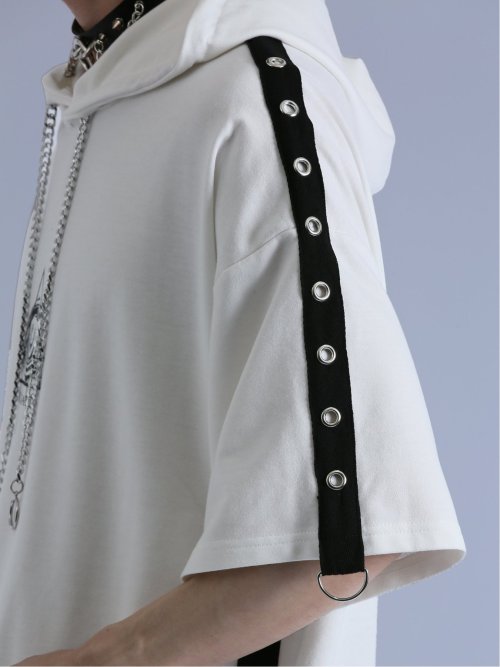 SD×PSYCHONATION ハトメアイコン 半袖BIGプルパーカー