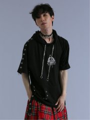 SD×PSYCHONATION ハトメアイコン 半袖BIGプルパーカー