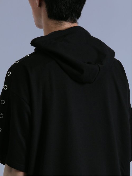 SD×PSYCHONATION ハトメアイコン 半袖BIGプルパーカー