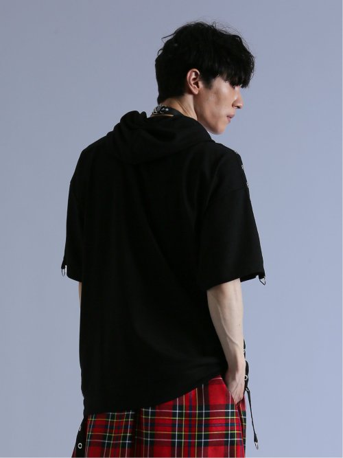 SD×PSYCHONATION ハトメアイコン 半袖BIGプルパーカー