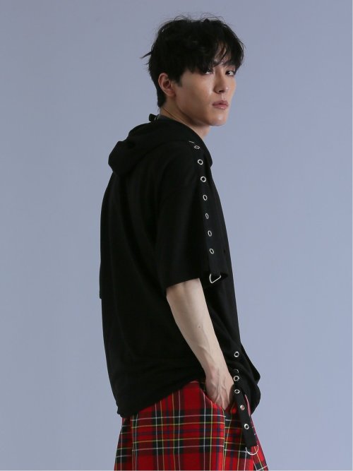 SD×PSYCHONATION ハトメアイコン 半袖BIGプルパーカー