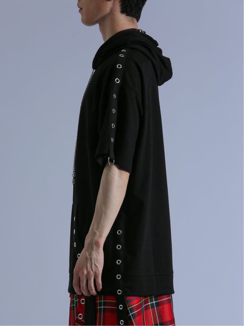 SD×PSYCHONATION ハトメアイコン 半袖BIGプルパーカー