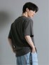 チャーム付き クルーネック半袖ルーズTシャツ