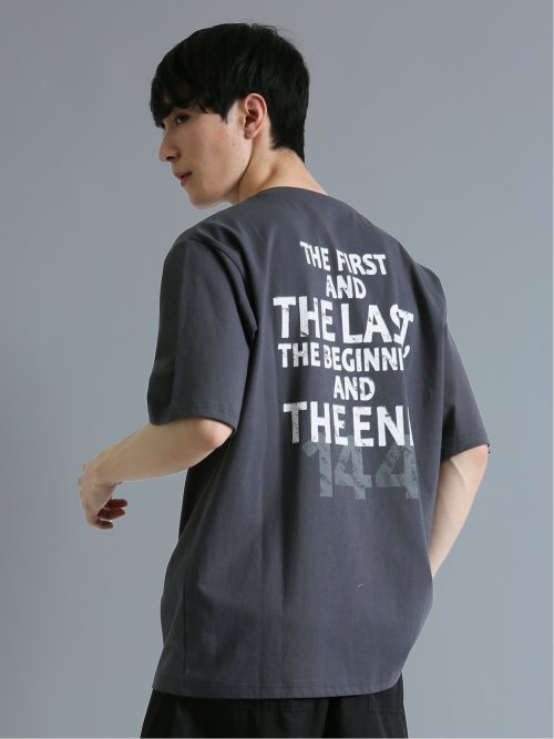 バンド クルーネック半袖ルーズTシャツ