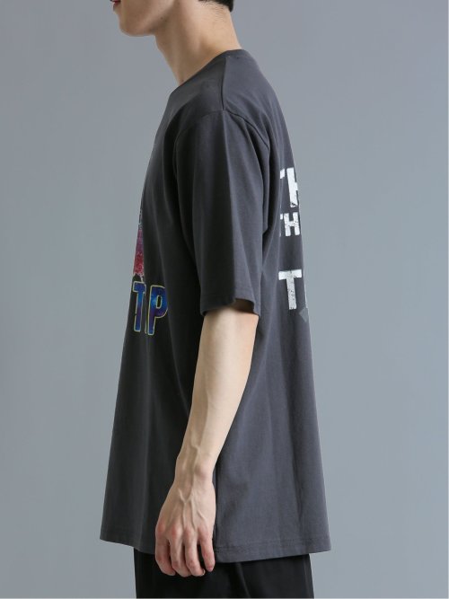 バンド クルーネック半袖ルーズTシャツ