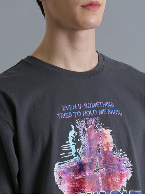 バンド クルーネック半袖ルーズTシャツ