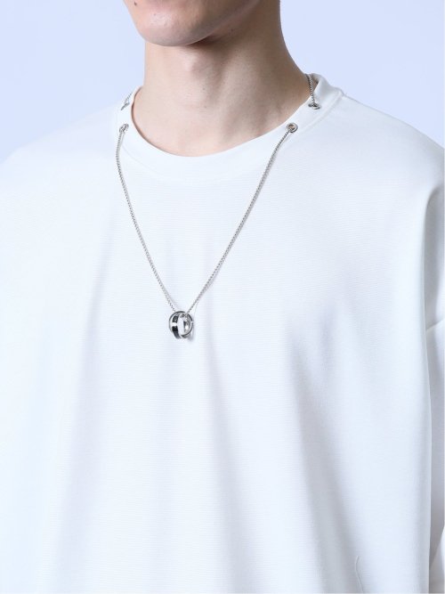 ネックレス付き クルーネック半袖Tシャツ