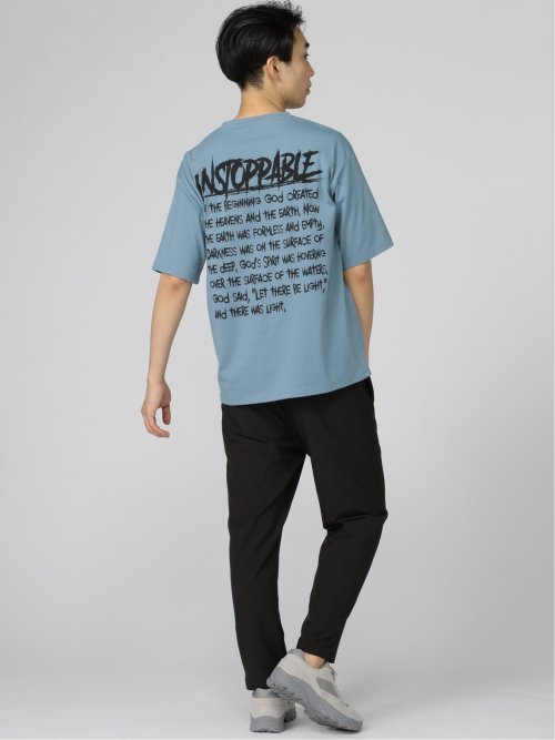 英字ロゴ クルーネック ルーズ半袖Tシャツ