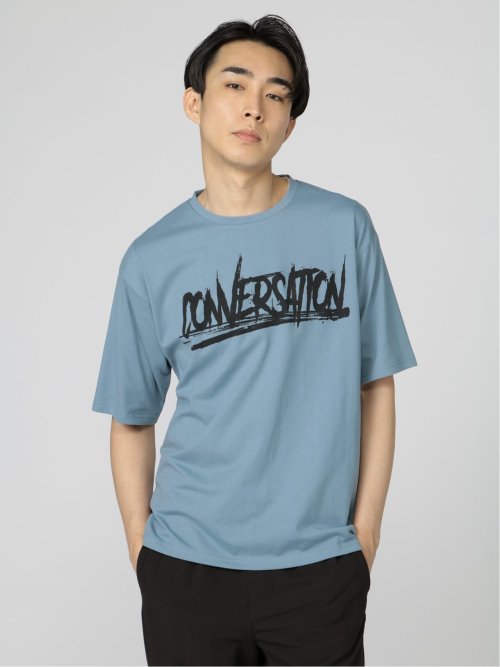 英字ロゴ クルーネック ルーズ半袖Tシャツ