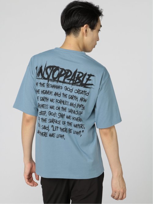 英字ロゴ クルーネック ルーズ半袖Tシャツ