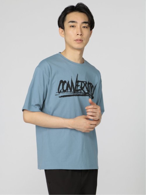 英字ロゴ クルーネック ルーズ半袖Tシャツ