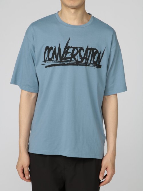 英字ロゴ クルーネック ルーズ半袖Tシャツ