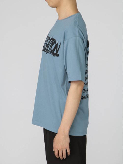 英字ロゴ クルーネック ルーズ半袖Tシャツ