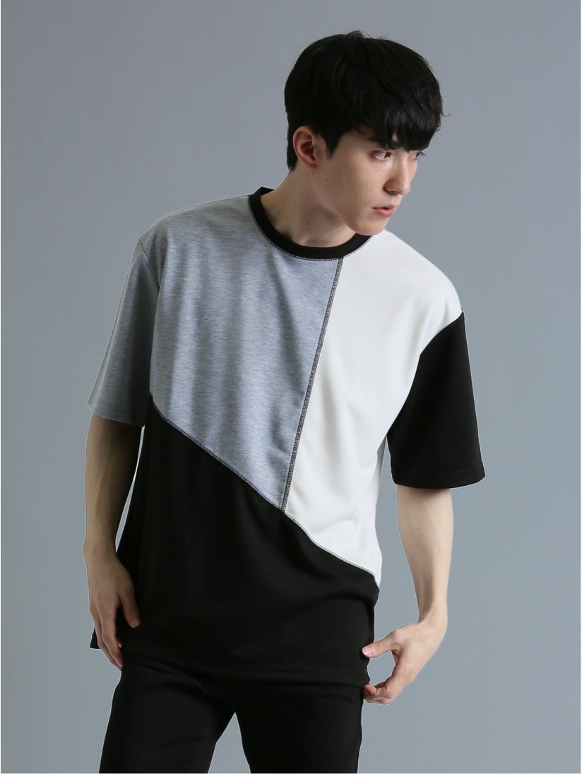 配色切替 クルーネック半袖Tシャツ(M 03ライトグレー): トップス | TAKA-Q ONLINE  SHOP／タカキューオンラインショップ【公式通販】