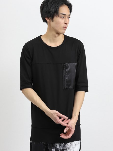 シェラック Shellac 胸ファスナーレイヤード半袖tシャツ S 05黒 トップス Taka Q Online Shop タカキューオンラインショップ 公式通販