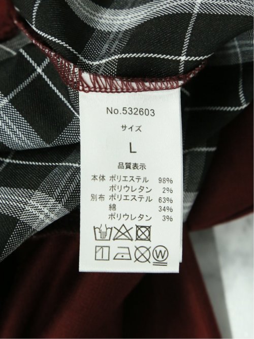 チェック切替 クルーネック 長袖BIGプルオーバー