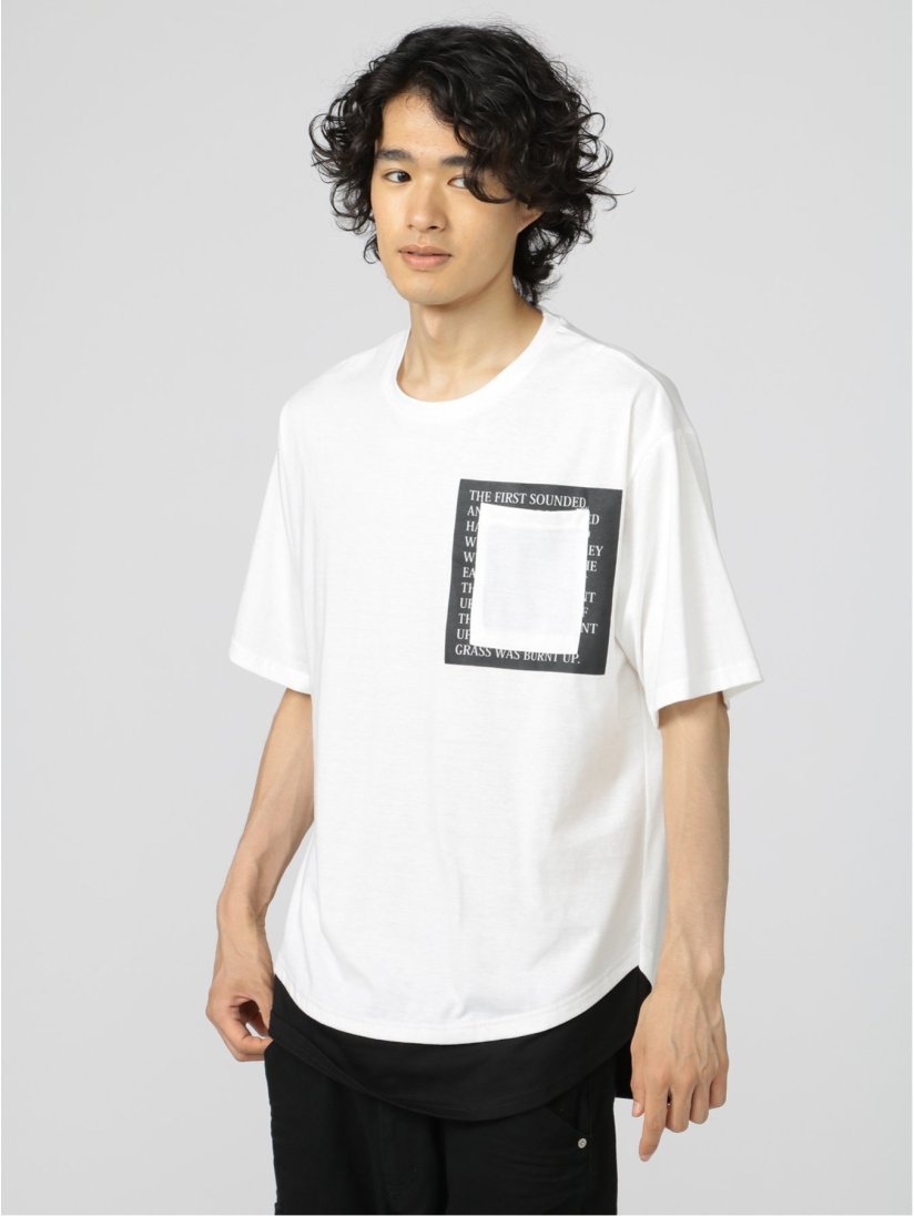 胸ポケット付き クルーネック ルーズ半袖tシャツ M 01白 トップス Taka Q Online Shop タカキューオンラインショップ 公式通販