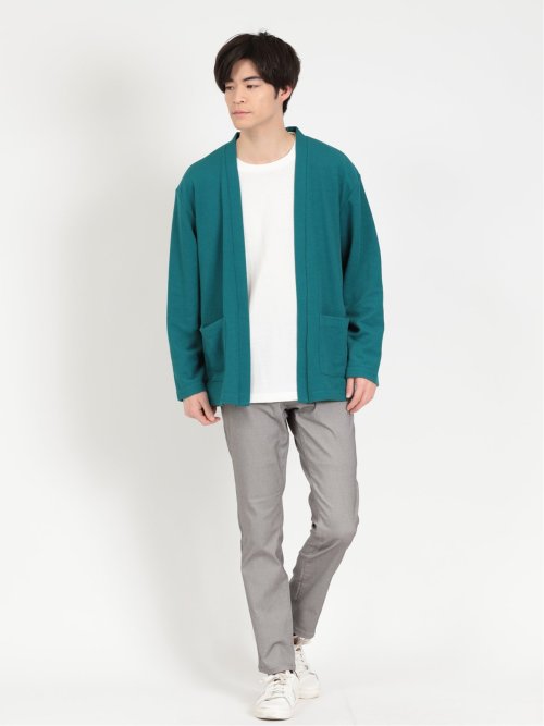 鹿の子カーディガン&長袖Tシャツ アンサンブル