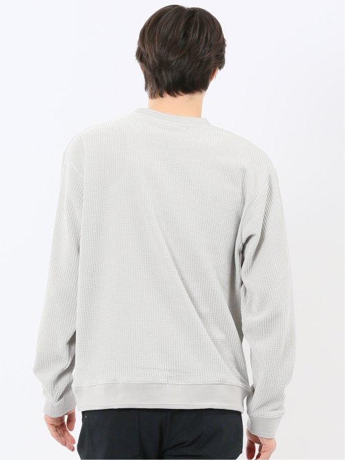 ストレッチ モールジャガード クルーネック長袖Tシャツ