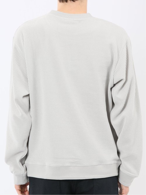 ストレッチ モールジャガード クルーネック長袖Tシャツ