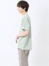 ヘリンボンジャガード キーネック半袖Tシャツ