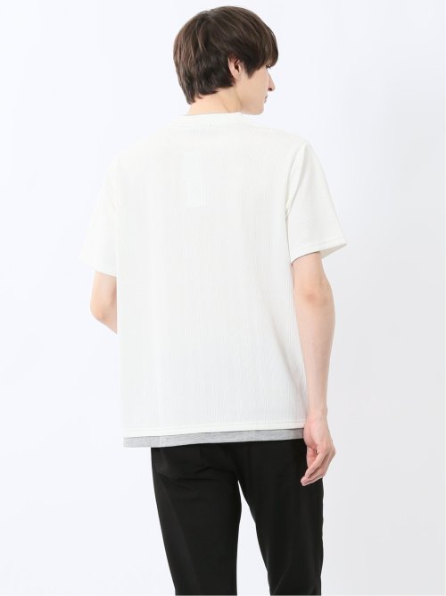 ストライプジャガード クルーネック半袖Tシャツ