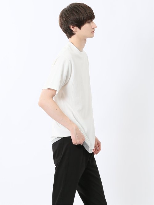 ストライプジャガード クルーネック半袖Tシャツ