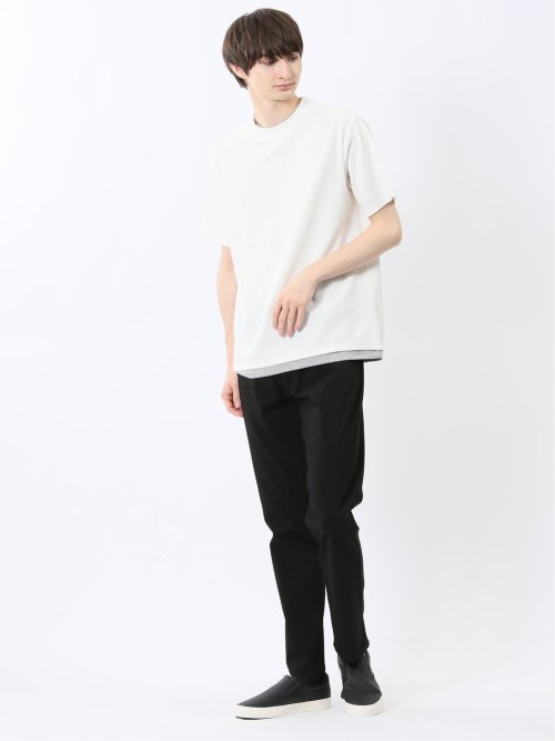 ストライプジャガード クルーネック半袖Tシャツ