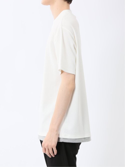 ストライプジャガード クルーネック半袖Tシャツ