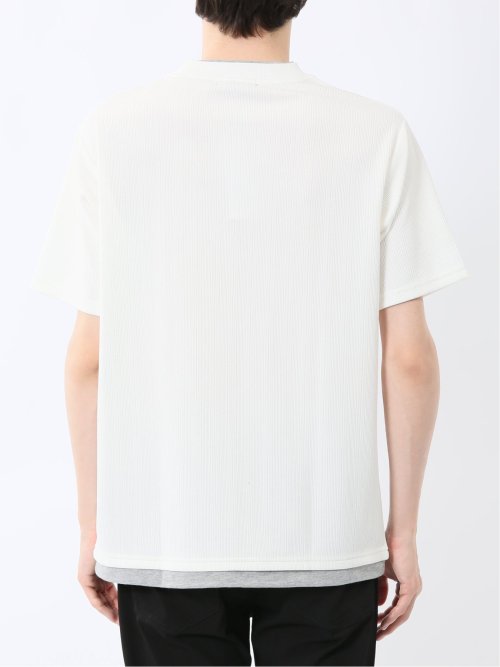 ストライプジャガード クルーネック半袖Tシャツ