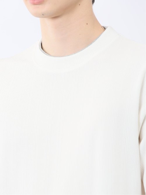 ストライプジャガード クルーネック半袖Tシャツ