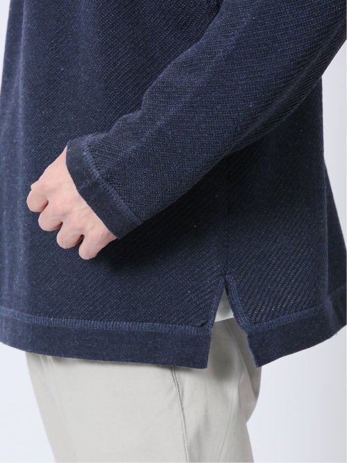 透かし編みクルーニット&長袖Tシャツ アンサンブル