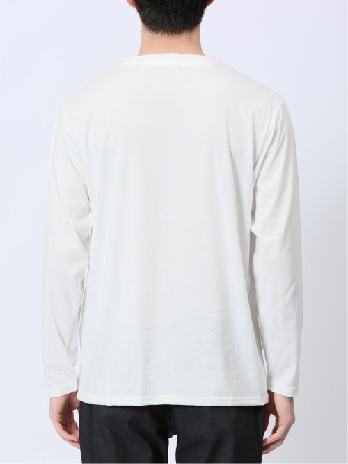 透かし編みクルーニット&長袖Tシャツ アンサンブル