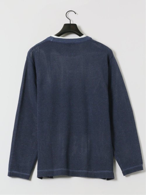 透かし編みクルーニット&長袖Tシャツ アンサンブル